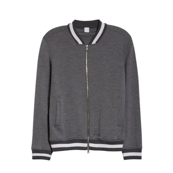 Eidos Napoli Trim Fit Heathered Wool Baseball Jacket (Slim Fit) NWT $595 (A4) - Picture 1 of 12